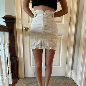 Free People Cream Mini Skirt Size 6